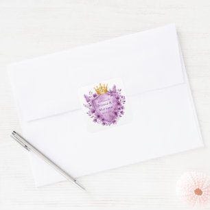 Adesivo Quadrado Regal Purple Floral Crest Casamento