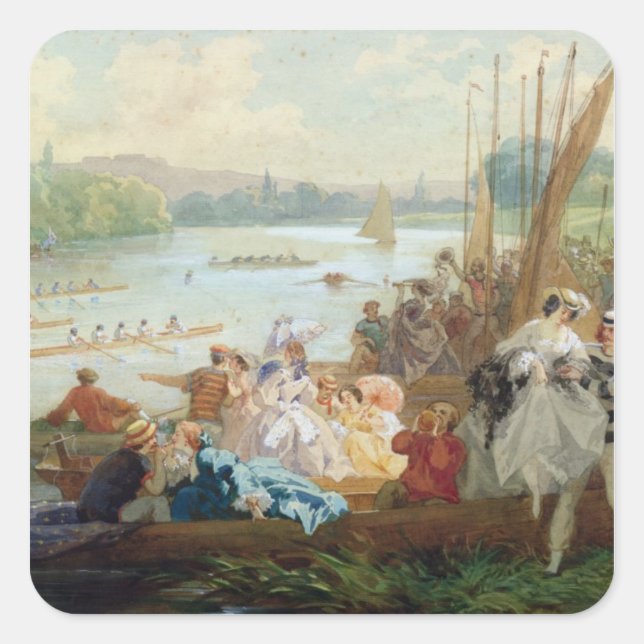 Adesivo Quadrado Regata em Asnieres durante o Segundo Império (Frente)