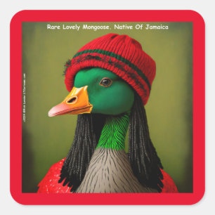 Adesivo Quadrado Reggae canadense jamaicano Hilarid