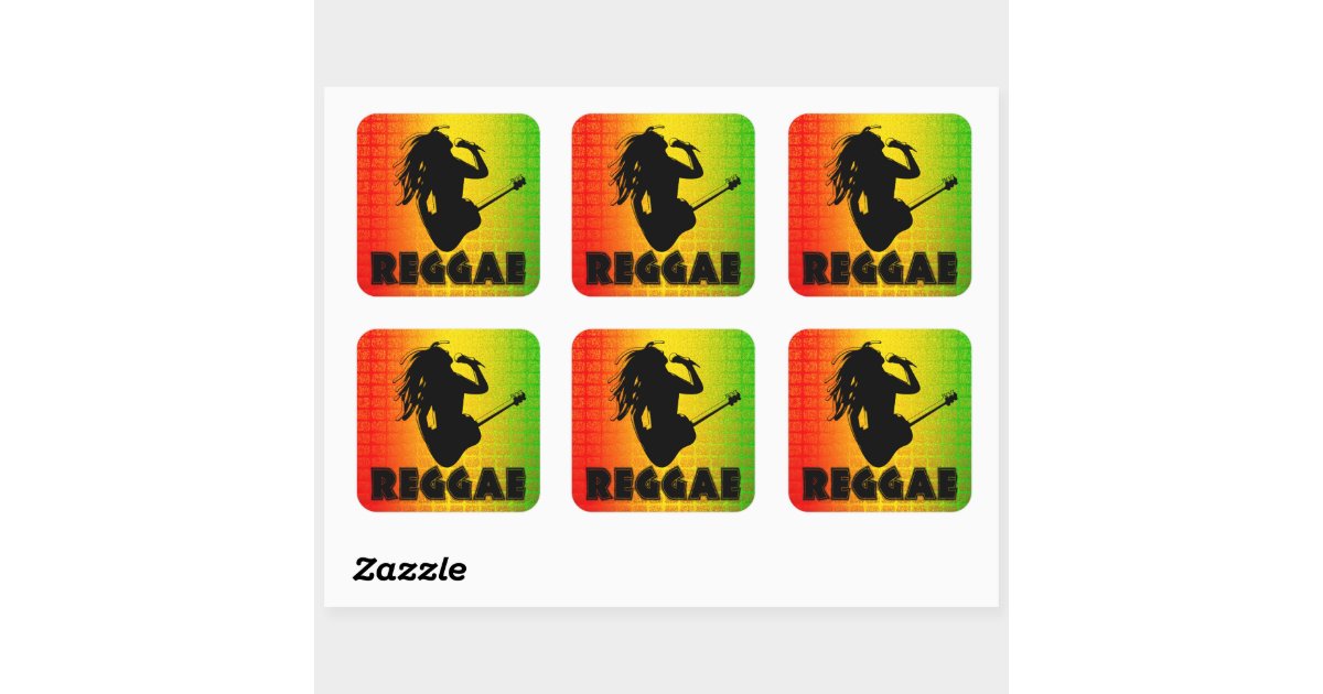 R Reggae Sticker Adesivo Quadrado Reggae Music Rasta e Stickers Quadrados | Zazzle Brasil