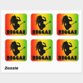 Adesivo Quadrado Reggae Music Rasta e Stickers Quadrados