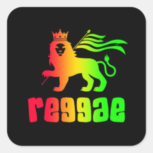 Adesivo Quadrado Reggae Rasta Lion