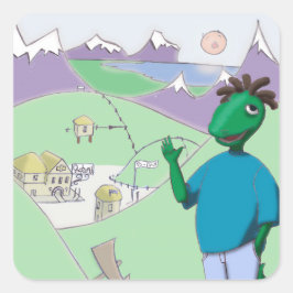 Adesivo Quadrado Reggie Rapasaurus pode ficar com você em qualquer 