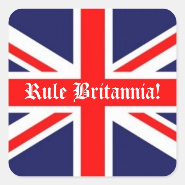Adesivo Quadrado Regra Britannia!-Bandeira Britânica (Frente)