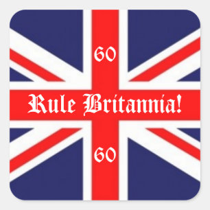 Adesivo Quadrado Regra Britannia!-British Flag+60 para Jubilee