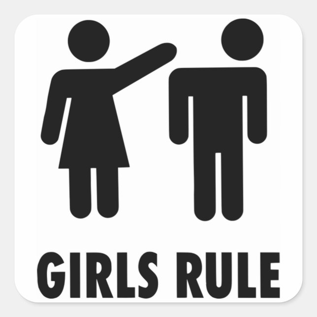 Adesivo Quadrado Regra de Meninas (Frente)