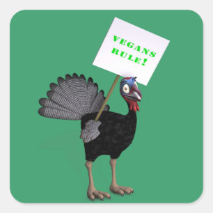 Adesivo Quadrado Regra dos Vegans!