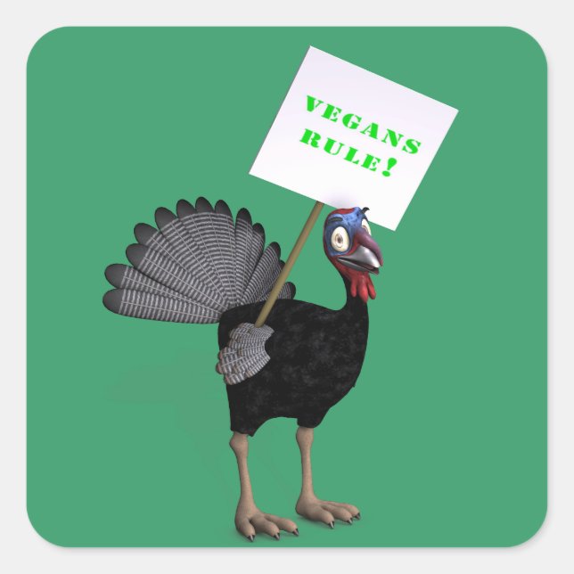 Adesivo Quadrado Regra dos Vegans! (Frente)