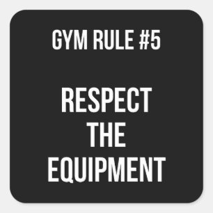 Adesivo Quadrado Regra Gym Nº 5 - Respeite O Equipamento - Esboço