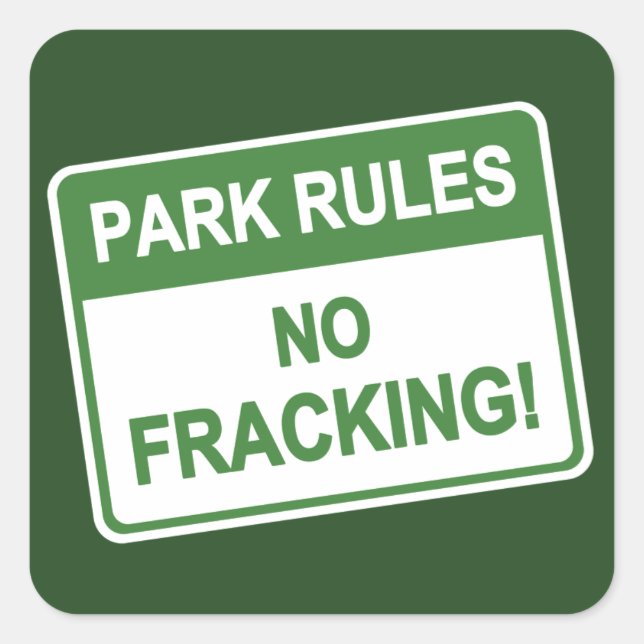 Adesivo Quadrado Regras de Parque - Sem Fracking (Frente)
