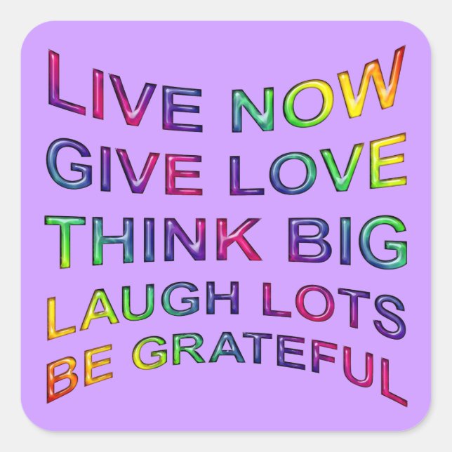 Adesivo Quadrado Regras De Vida (Frente)