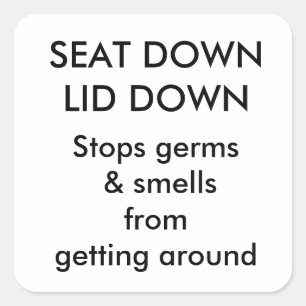 Adesivo Quadrado Regras do assento da sanita