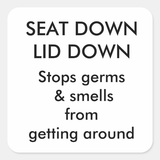 Adesivo Quadrado Regras para assentos de toucador (Frente)