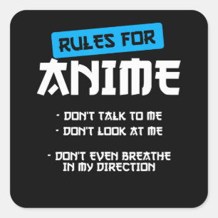 Adesivo Quadrado regras roupas de animação arte cosplay otaku dom