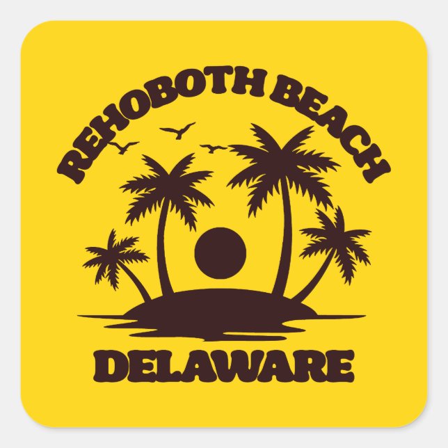 Adesivo Quadrado Rehoboth Beach Delaware (Frente)