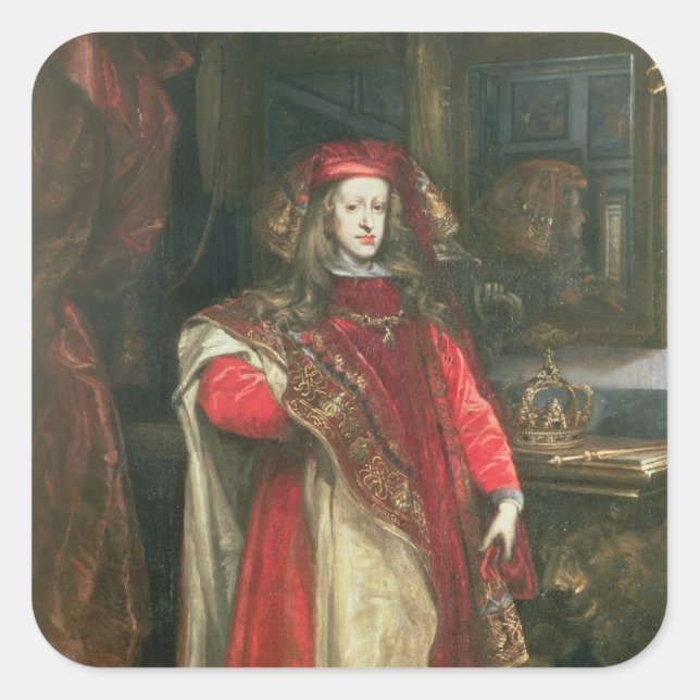Adesivo Quadrado Rei Charles II da espanha (Frente)