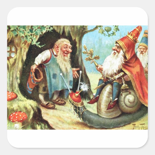 Adesivo Quadrado Rei dos Gnomos (Frente)
