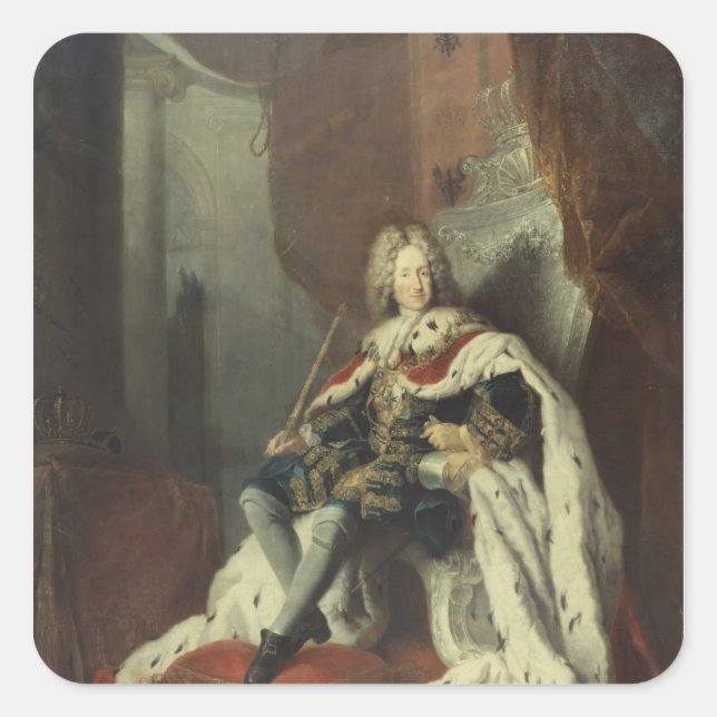 Adesivo Quadrado Rei Frederick I da Prússia (Frente)