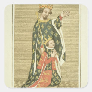 Adesivo Quadrado Rei Richard II (1367-1400) com seu pai Edward
