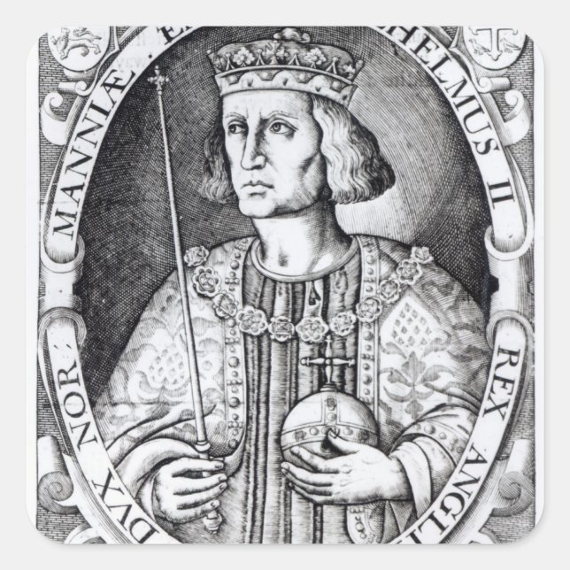 Adesivo Quadrado Rei William II da Inglaterra, 1618 (Frente)