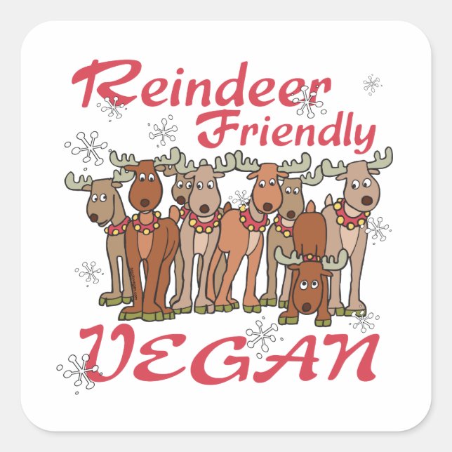 Adesivo Quadrado Reindeer Christmas (Frente)
