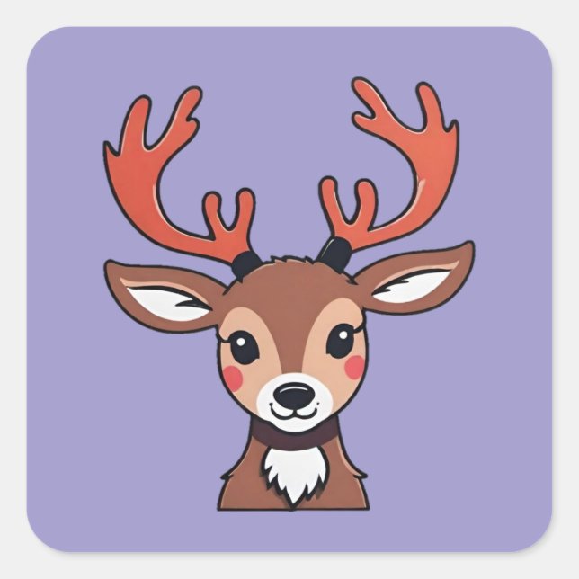 Adesivo Quadrado Reindeer curioso com traficantes (Frente)