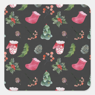 Adesivo Quadrado Reindeer de Natal: Padrão Sem Costura