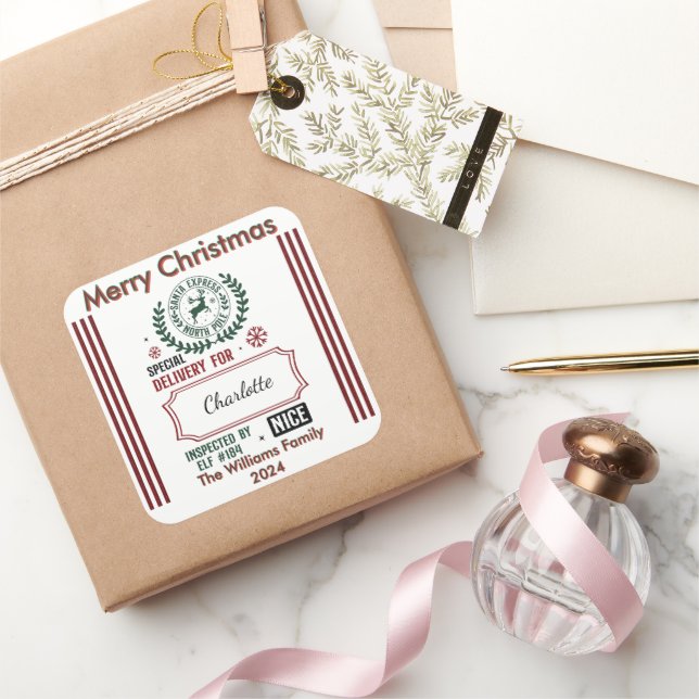 Adesivo Quadrado Reindeer Express: Feriado Cheio (Presentear)