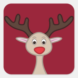 Adesivo Quadrado Reindeer personagem de desenho animado