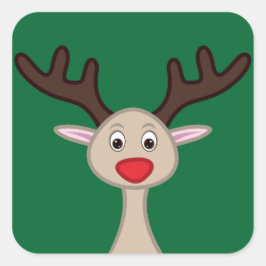 Adesivo Quadrado Reindeer personagem de desenho animado