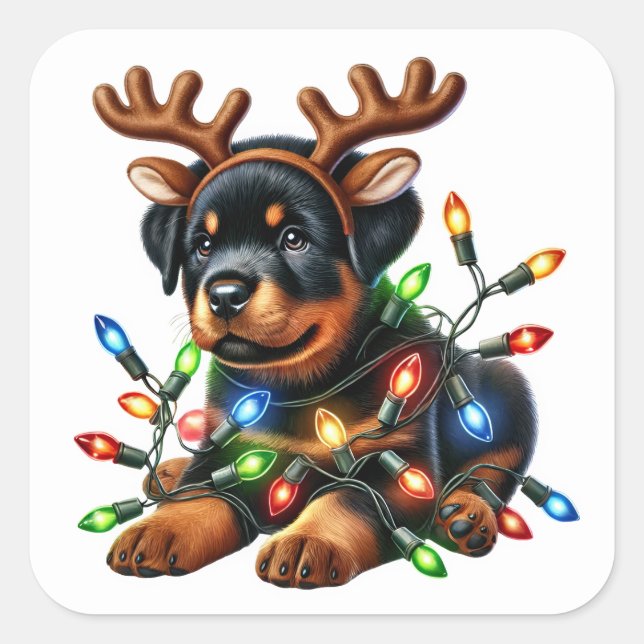 Adesivo Quadrado Reindeer Rottie Salva o Natal! (Frente)