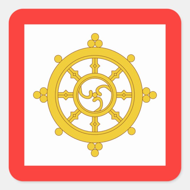 Adesivo Quadrado Reino de Sikkim Flag (Frente)