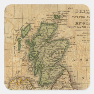 Adesivo Quadrado Reino Unido da Inglaterra, Escócia e Irlanda