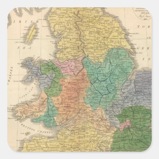 Adesivo Quadrado Reinos dos Anglo-Saxões (Frente)