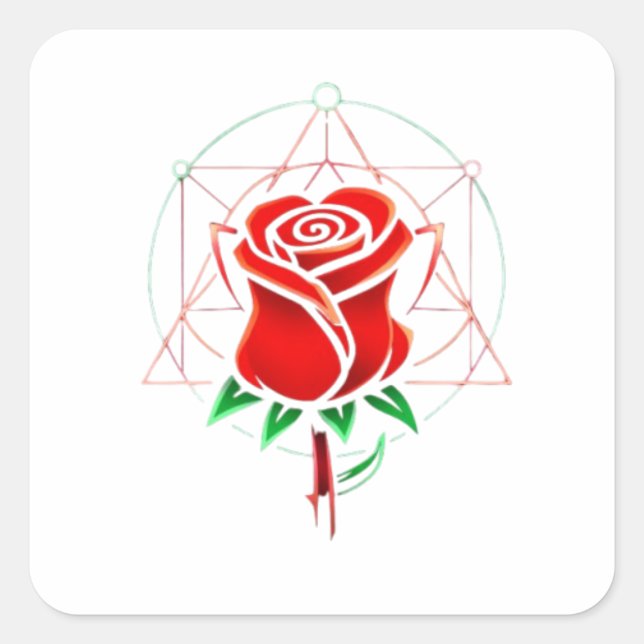Adesivo Quadrado Rejected Rose Transparent Sticker (Frente)