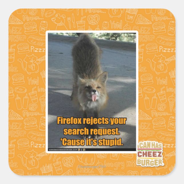 Adesivo Quadrado Rejeições de Firefox (Frente)
