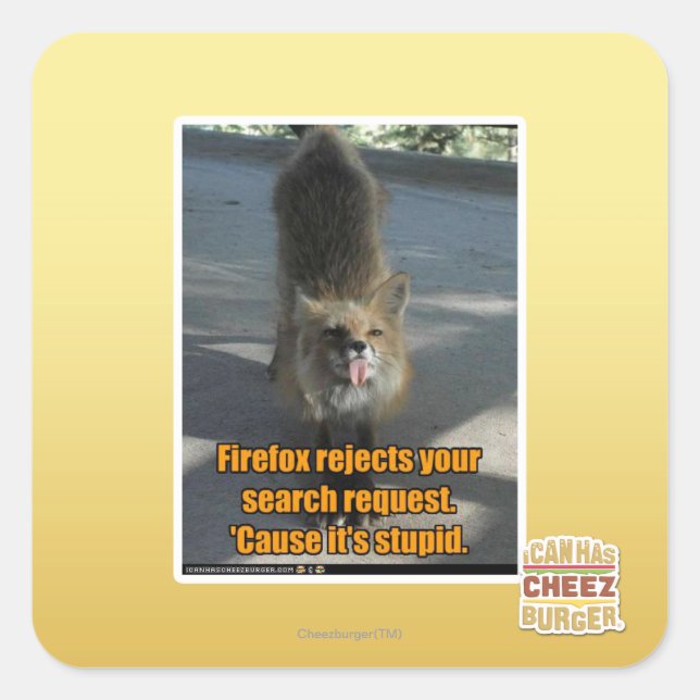 Adesivo Quadrado Rejeitos Firefox (Frente)