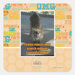 Adesivo Quadrado Rejeitos Firefox