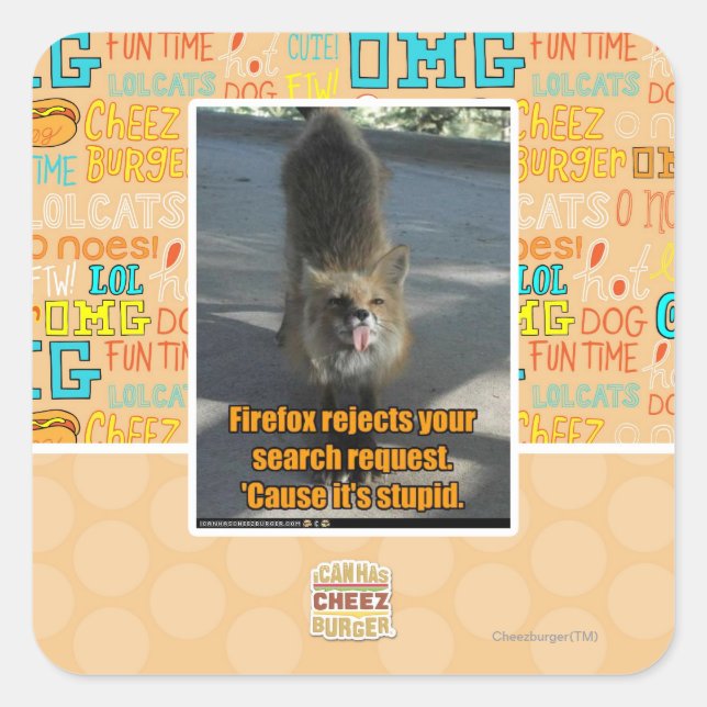 Adesivo Quadrado Rejeitos Firefox (Frente)