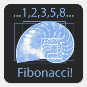 Adesivo Quadrado Relação dourada, espiral de Fibonacci