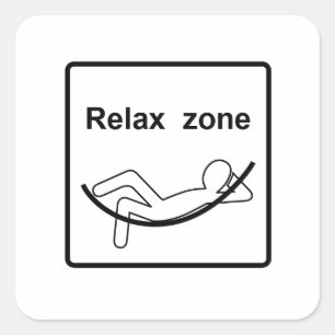 Adesivo Quadrado Relaxe o sinal da zona