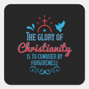 Adesivo Quadrado Religião - A Glória Do Cristianismo É Conquista