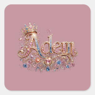 Adesivo Quadrado Relógio de Parede Decorativo Adam Coroa