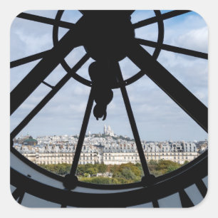 Adesivo Quadrado Relógio de vidro gigante na Musée d'Orsay - Pari
