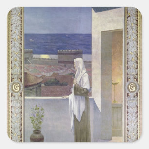 Adesivo Quadrado Relógios do St. Genevieve sobre a cidade do sono