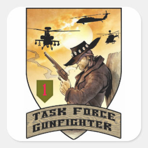 Adesivo Quadrado Remendo do Gunfighter do grupo de trabalho