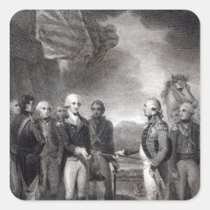 Adesivo Quadrado Rendição do senhor Cornwallis em Yorktown, 1781