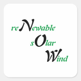 Adesivo Quadrado Renewable Energy Sticker