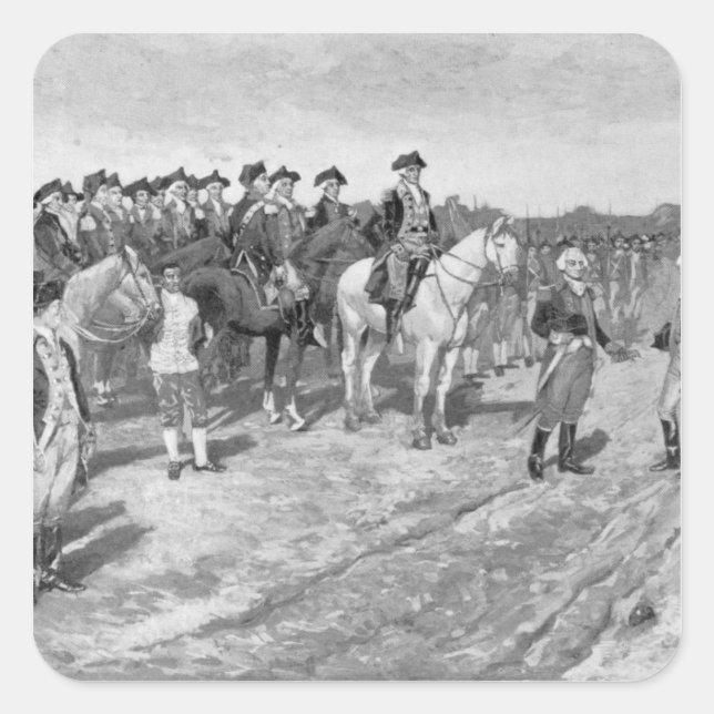 Adesivo Quadrado Renúncia de Cornwallis em Yorktown (Frente)