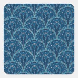 Adesivo Quadrado Repeating geometric Art Deco pattern